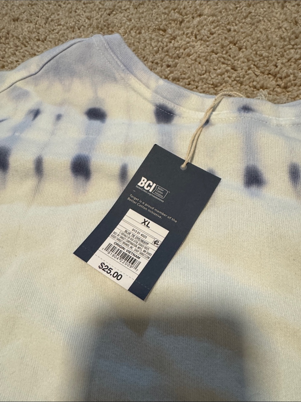 Universal Thread White and Blue Tie-Dye Pullover Sweatshirt - Picture 2 of 5